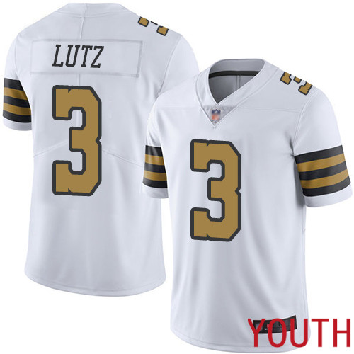 New Orleans Saints Limited White Youth Wil Lutz Jersey NFL Football 3 Rush Vapor Untouchable Jersey